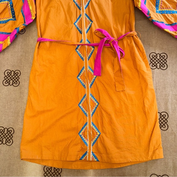 Anthropologie Stasiana Embroidered Patchwork Long Sleeve Tunic Dress - Picture 3 of 17